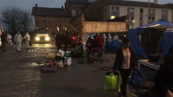 Evacuation du camp de migrants de Mâcon