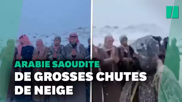 La neige accueillie par des chants traditionnels en Arabie Saoudite