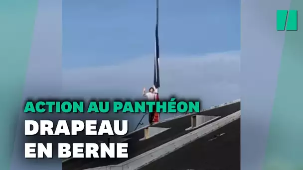 Un militant écologiste met en berne le drapeau français sur le toit du Panthéon