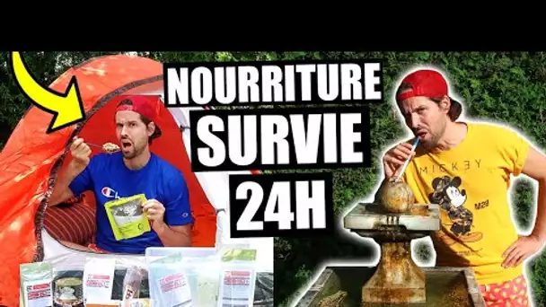 Je mange que LA NOURRITURE de SURVIE pendant 24H dans mon JARDIN - HUBY