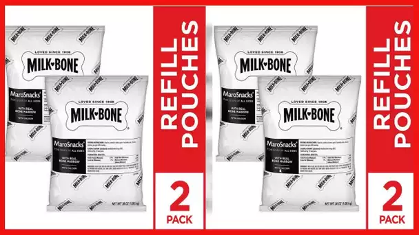 Milk-Bone MaroSnacks Dog Treats Refill Pack, Beef, 38 Ounce (Pack of 2)