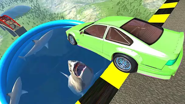 Je me fais MANGER par un REQUIN GEANT sur BEAMNG ! (Voiture vs Megalodon)