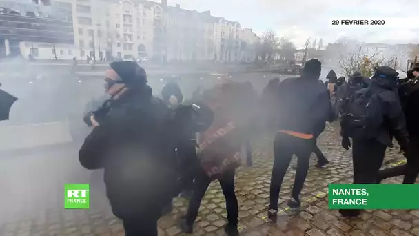 Nantes : la police recourt aux canons à eau et gaz lacrymogènes contre des manifestants