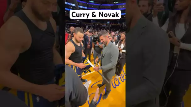 Tennis Legend Novak Djokovic & Stephen Curry Share A Moment In LA! 🎾🏀| #Shorts