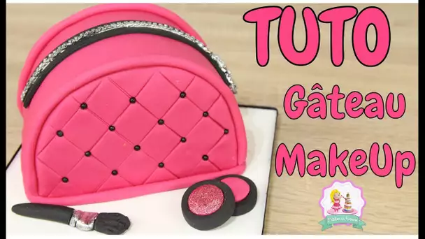 ♡• GÂTEAU SAC MAKEUP PATE A SUCRE  - CAKE DESIGN - MAKEUP BAG CAKE •♡