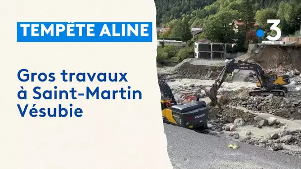 Tempête Aline : à Saint-Martin-Vésubie, les travaux de déblaiement sont en cours