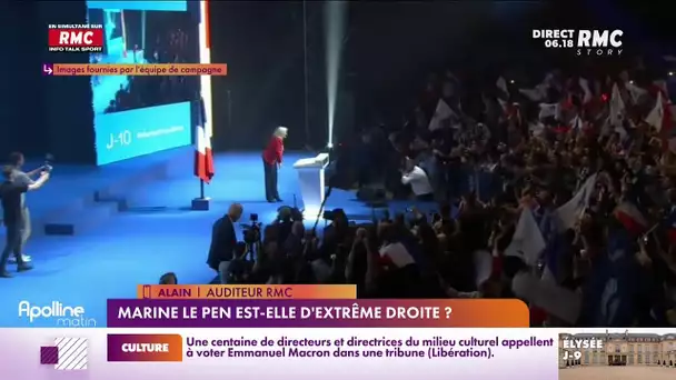 Alain, auditeur RMC : "Oui Marine Le Pen est toujours d'extrême droite"