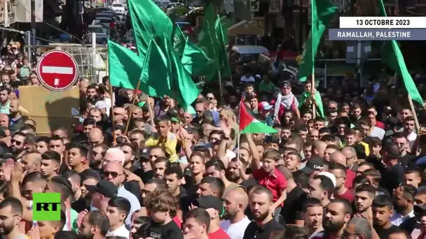 Des milliers de personnes manifestent à Ramallah en soutien à la bande de Gaza