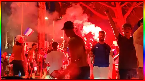 C'EST LE FEU SUR LA CROISETTE A CANNES POUR LA VICTOIRE DE LA FRANCE ... ON FOU LE BORDEL