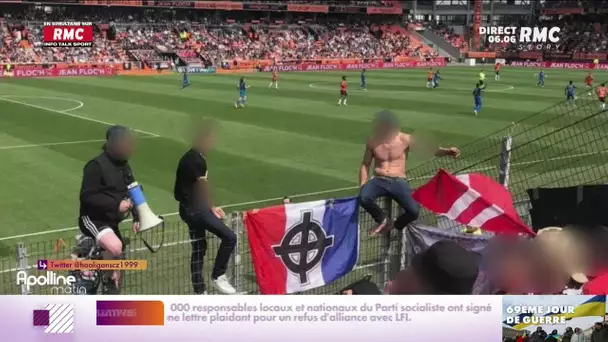 Stade de Reims : une croix celtique sur un drapeau de supporters