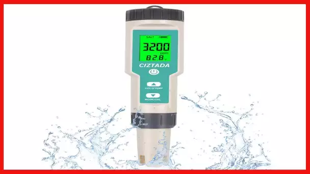 Digital Salinity Tester for Salt Water - Aquarium Salinity Meter with ATC, IP67 Waterproof
