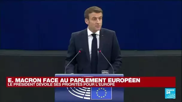 Macron dévoile ses priorités pour l'Europe face au Parlement européen • FRANCE 24