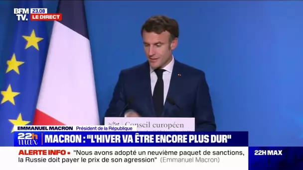 Emmanuel Macron sur la Russie: "Nous avons adopté un 9ème paquet de sanctions"