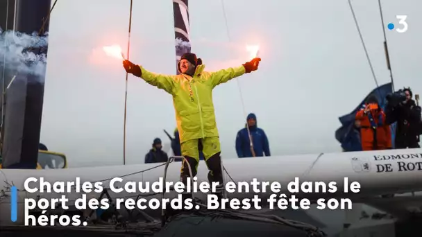 Charles Caudrelier entre dans le port des records. Brest fête son héros.