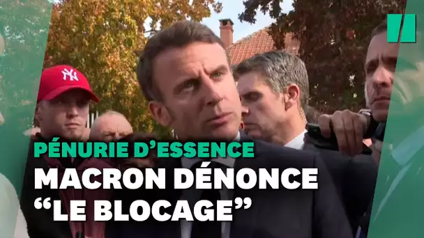 Pénurie d'essence : "le blocage n’est pas une façon de négocier" dénonce Macron