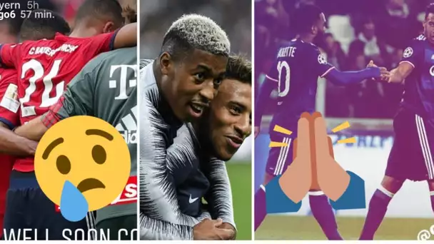 Stars du foot soutiennent Tolisso victime d'une grave blessure aux ligaments, mendy lacazette Umtiti