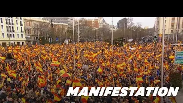 Valls se défend à la manif anti-Sanchez à Madrid