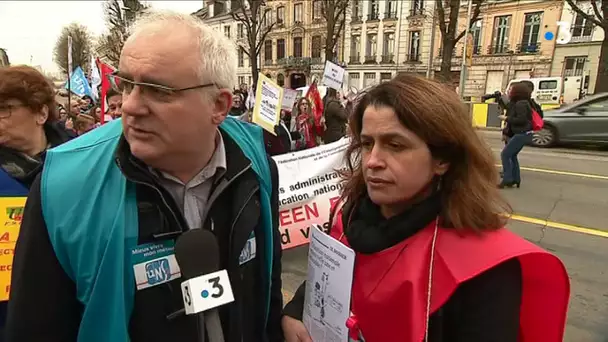 manifestations du 21 03 19 contre la fusion des rectorats normands