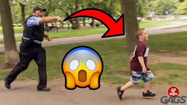 La police est prise en train de poursuivre un enfant ! | Gags Juste pour rire