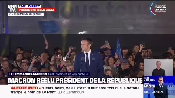 "Avant toute chose, merci": les premiers mots d'Emmanuel Macron, président réélu