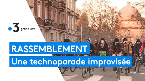 Rassemblement : une technoparade à vélo improvisée à Strasbourg