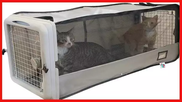 SPORT PET Large Pop Open Kennel, Portable Cat Cage Kennel, Waterproof Pet Bed, Travel Litter Collect
