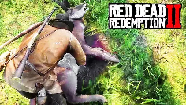 Red Dead Redemption 2 : la MORT TRÈS ÉMOUVANTE d&#039;une antilope pendant la chasse (GAMEPLAY)