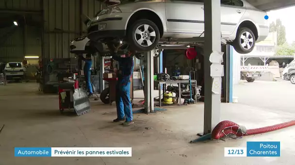 Contrôle des voitures pour prévenir les pannes estivales dans un garage à Chauvigny