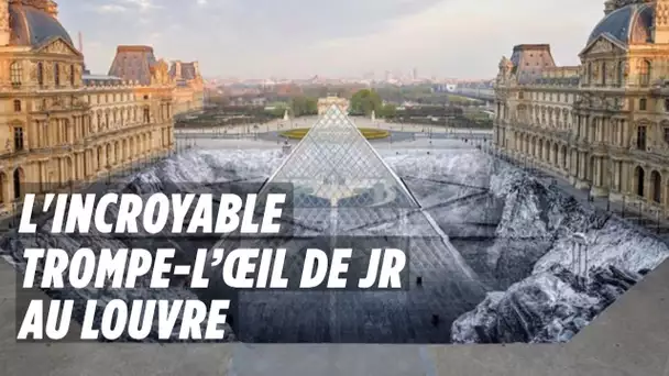 L’incroyable trompe-l’œil de JR autour de la pyramide du Louvre
