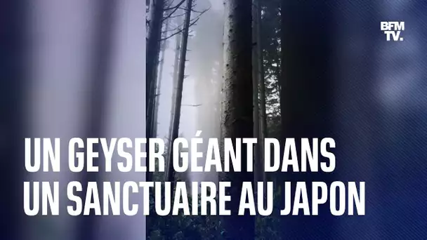 Un geyser géant surgit dans un sanctuaire au Japon