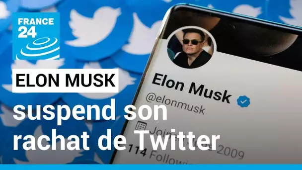 Elon Musk suspend son rachat de Twitter, le réseau social s'effondre en bourse • FRANCE 24