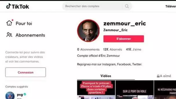 Eric Zemmour débarque sur TikTok : un réseau déjà très branché extrême droite...