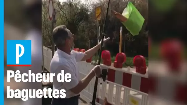 Frontière franco-allemande : il utilise une canne à pêche pour récupérer son pain