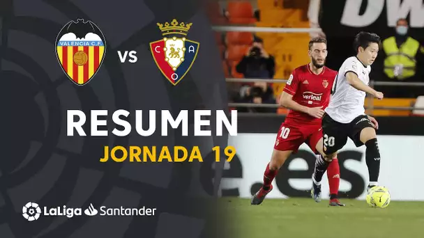 Resumen de Valencia CF vs CA Osasuna (1-1)