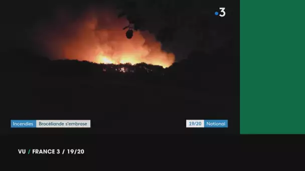 Vu du 13/08/22 : La forêt de Brocéliande en feu