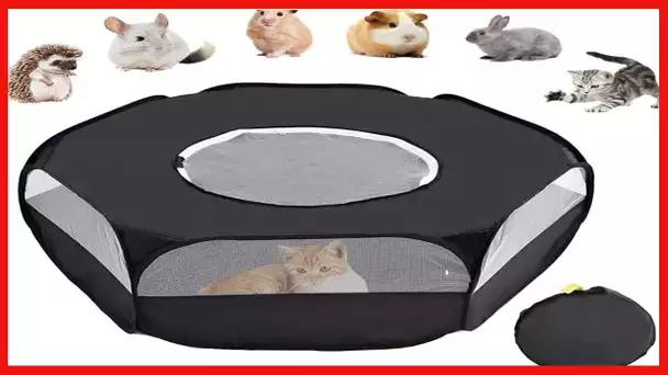 Suwikeke Small Animal Playpen, Breathable Pet Cage Tent, Foldable Portable Exercise Pet Fence