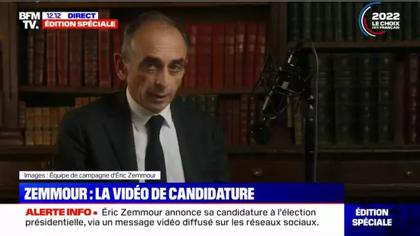 Éric Zemmour: "J'ai décidé de me présenter à l'élection présidentielle"