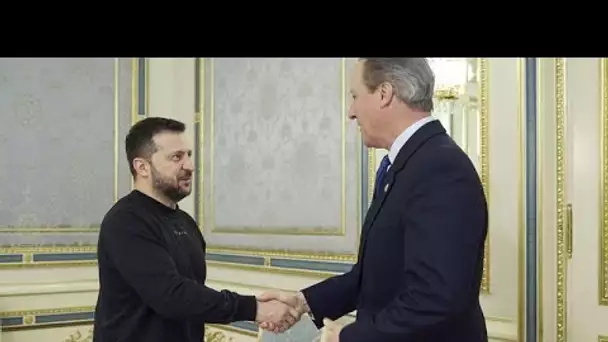 Le nouveau ministre des Affaires étrangères David Cameron en visite à Kyiv