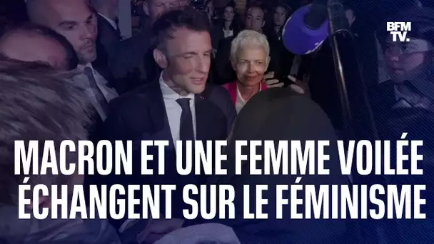 "La meilleure des réponses": l'échange entre E. Macron et une femme voilée sur le féminisme