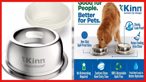 Kinn Disposable Cat Bowls, Dog Bowls for Food and Water, Compostable Refills for Kleanbowl Non-Skid