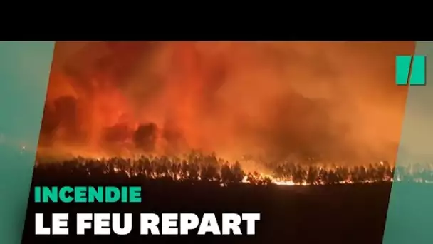 L'incendie en Gironde repart et s'étend vers les Landes