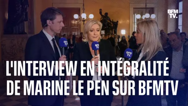 L'interview de Marine Le Pen, présidente du groupe RN à l'Assemblée nationale, sur BFMTV