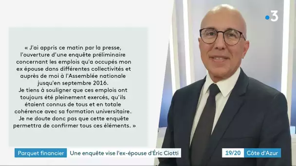 Emplois de l’ex-femme d’Eric Ciotti : le parquet national financier ouvre une enquête préliminaire