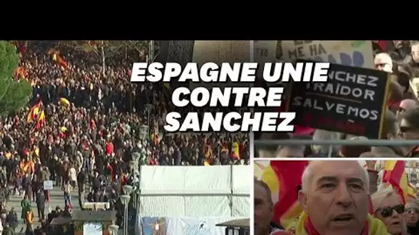 "L'Espagne n'est qu'une!" À Madrid les anti-séparatistes manifestent contre Sanchez