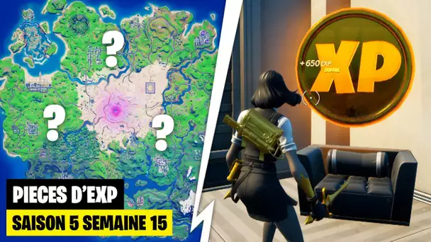 TROUVER LES 10 PIECES D'XP DE LA SEMAINE 15 SUR FORTNITE ! (FORTNITE PIECES XP SAISON 5 SEMAINE 15)