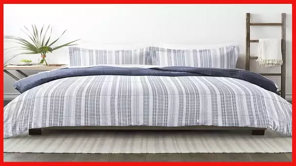Linen Market Premium Down Alternative Farmhouse Dreams Reversible Comforter Set Full/Queen Navy