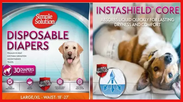 Simple Solution True Fit Disposable Dog Diapers for Female Dogs | Super Absorbent with Wetness