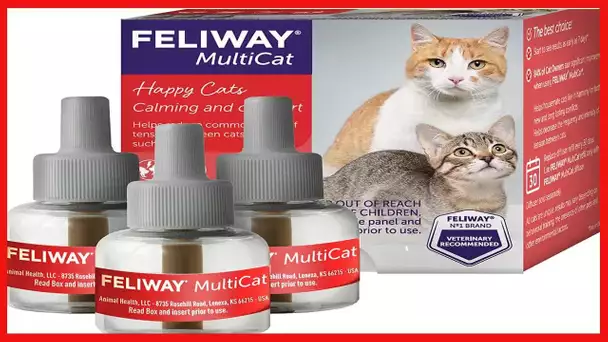 FELIWAY MultiCat Calming Pheromone, 30 Day Refill - 3 Pack