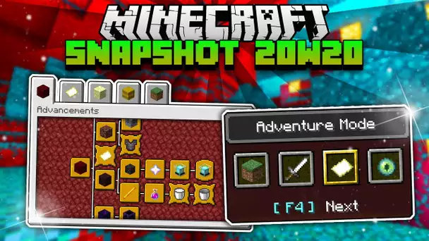 Minecraft Snapshot 20w20a - Nouveaux avancements et raccourci ! Sortie 1.16 imminente ???