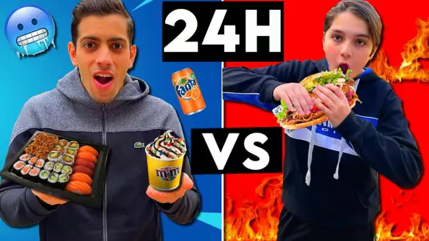 ON MANGE CHAUD VS FROID PENDANT 24H CHALLENGE 🔥🍕